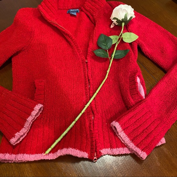 Bluenotes jeanswear red & pink sweater size S - Picture 3 of 10